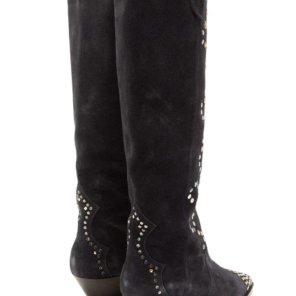 ISABEL MARANT Studded suede knee-high boots - Picture 3 of 12